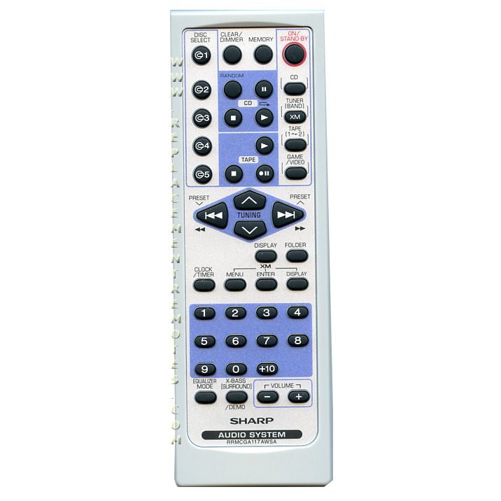 Sharp RRMCGA117AWSA Audio Remote Control