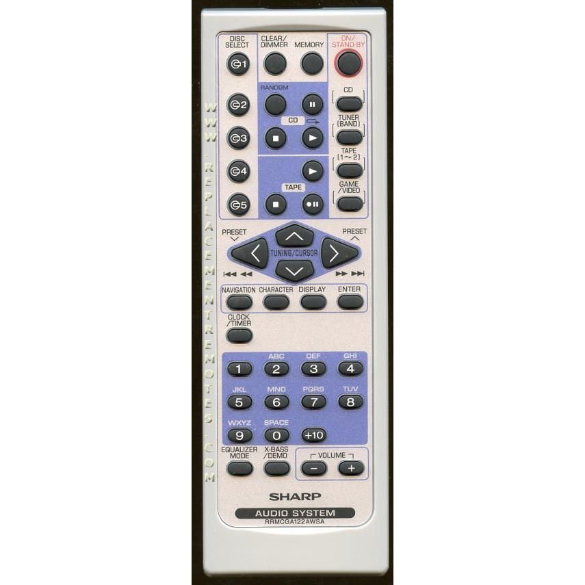 Control remoto de audio Sharp RRMCGA122AWSA