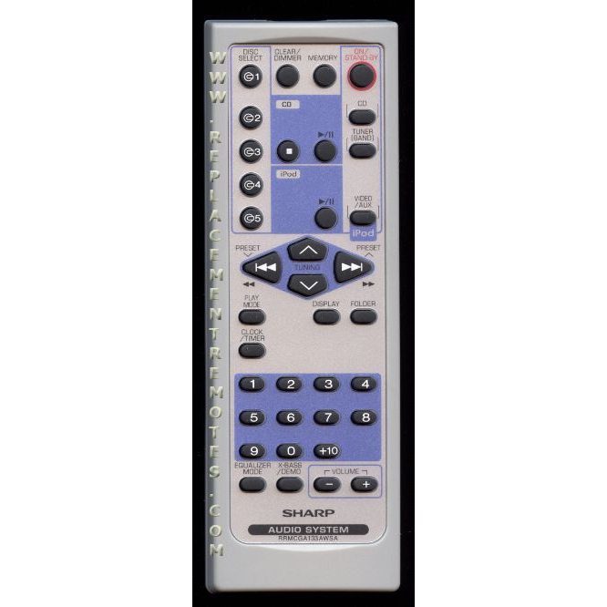 Control remoto de audio Sharp RRMCGA133AWSA