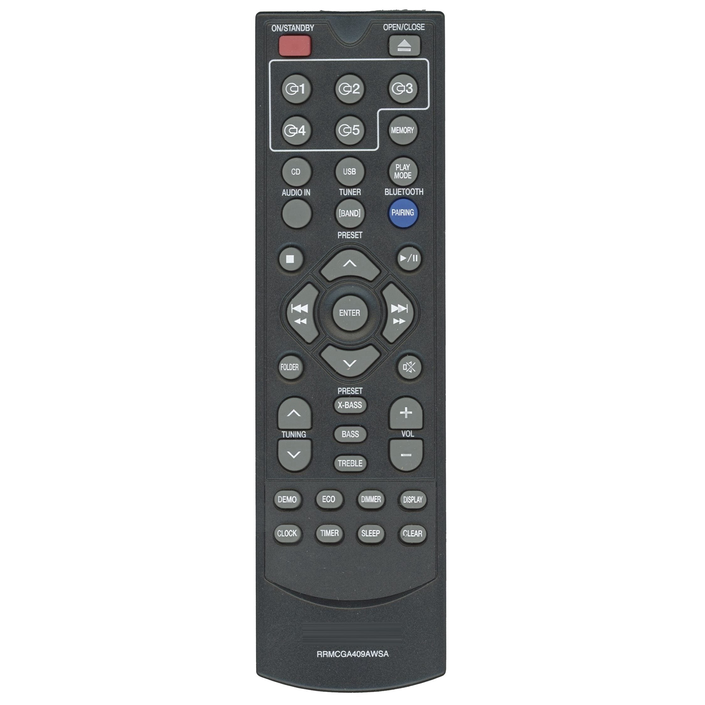 Sharp RRMCGA409AWSA Micro Component System Audio Remote Control | IR - RRMCGA409AWSA