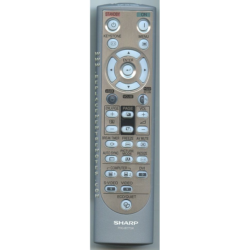 Control remoto del proyector Sharp RRMCGA502WJSA