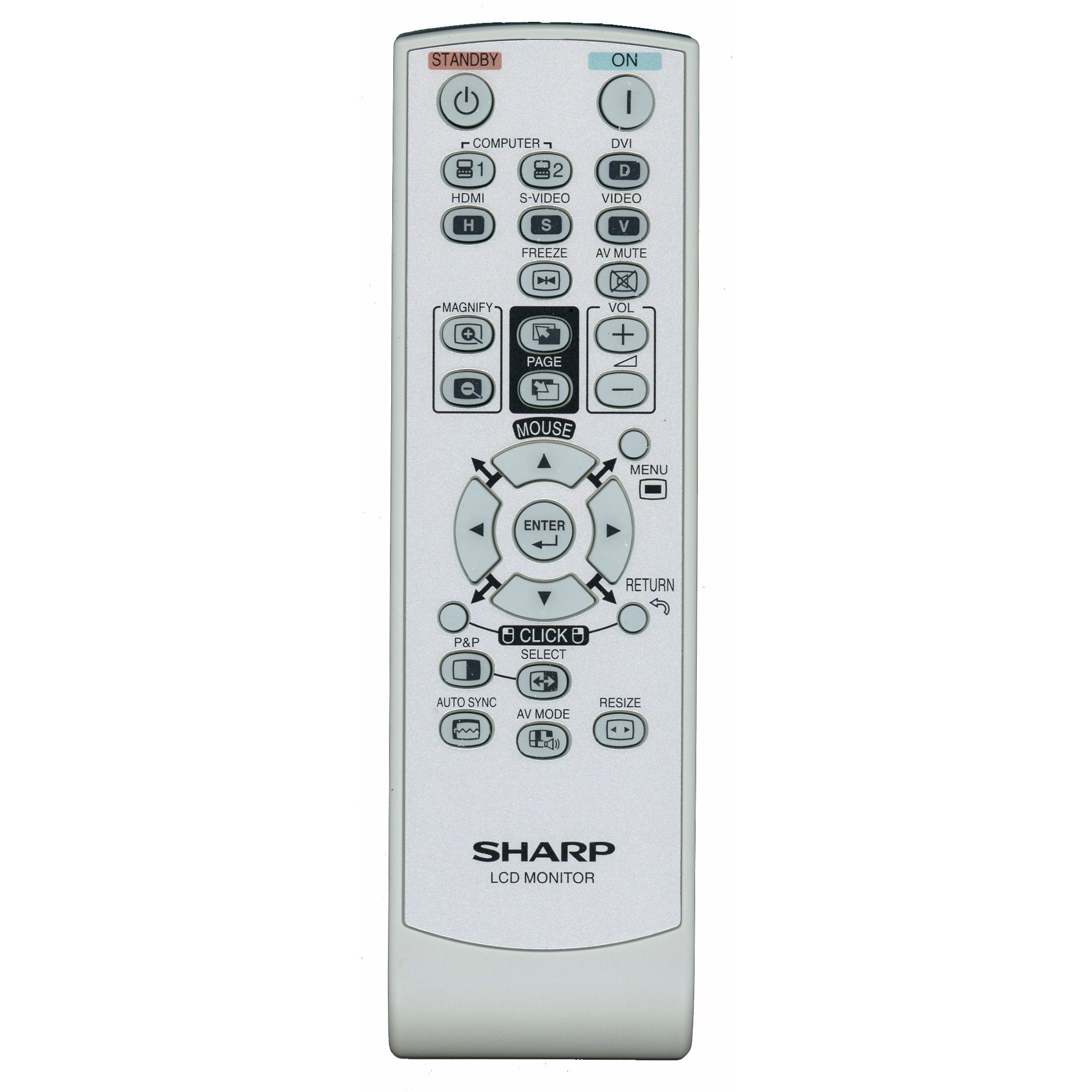 Control remoto del monitor Sharp RRMCGA665WJSA