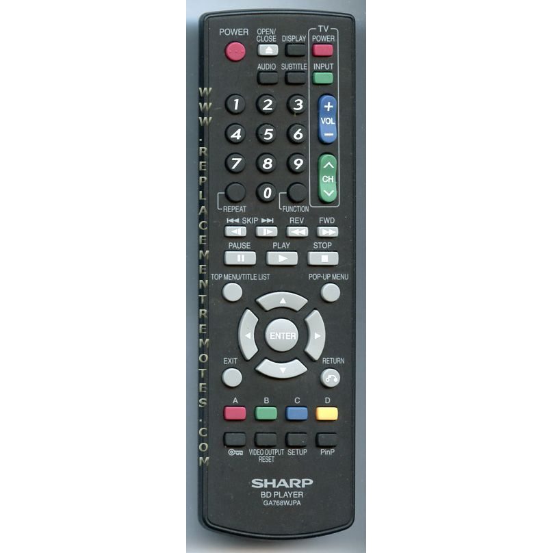 Control remoto de Blu-ray Sharp RRMCGA768WJPA