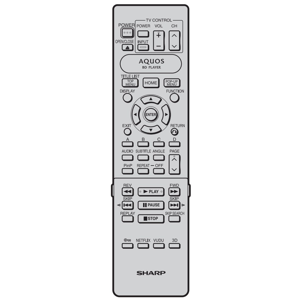 Control remoto de Blu-ray Sharp RRMCGA941WJPA