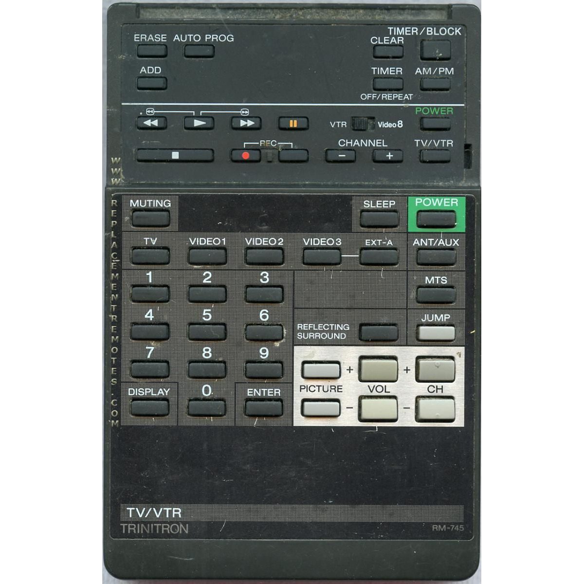 Sony RM-745 TV/VCR Combo Remote Control - A1470778A - RM745