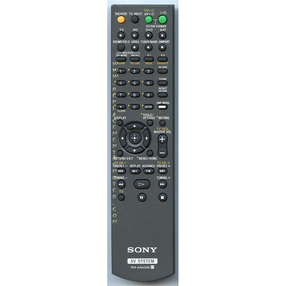 Sony RM-AAU036 Receiver Remote Control - RMAAU036