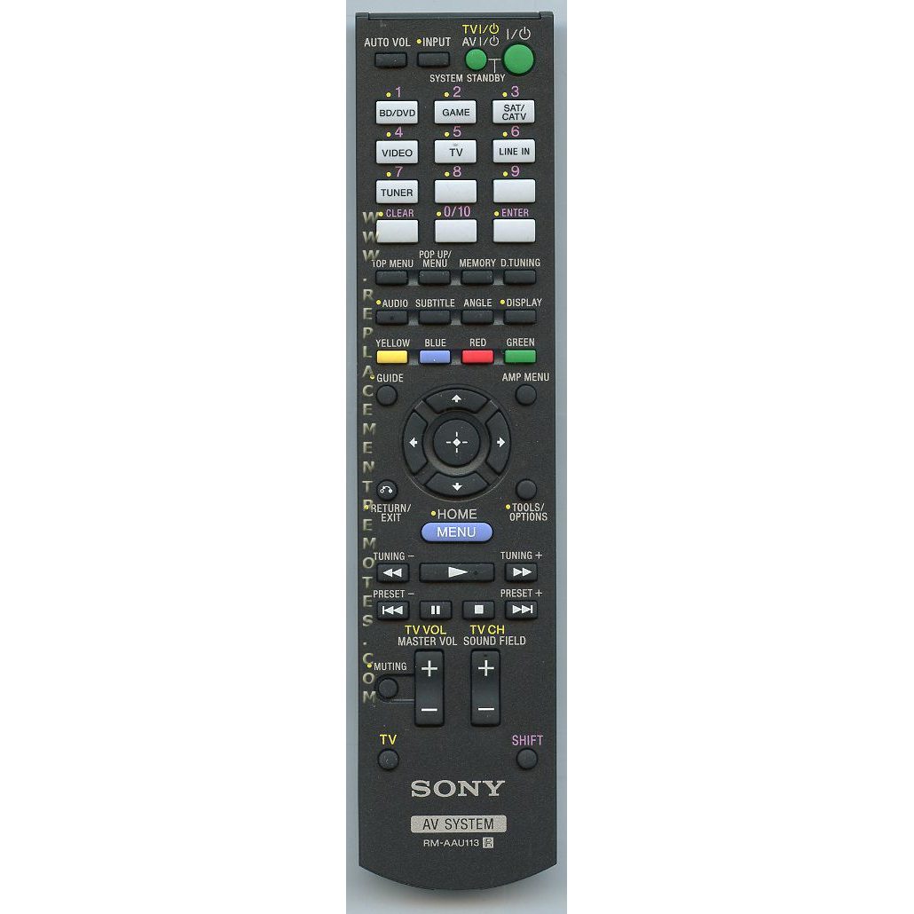 Télécommande du récepteur Sony RMAAU113