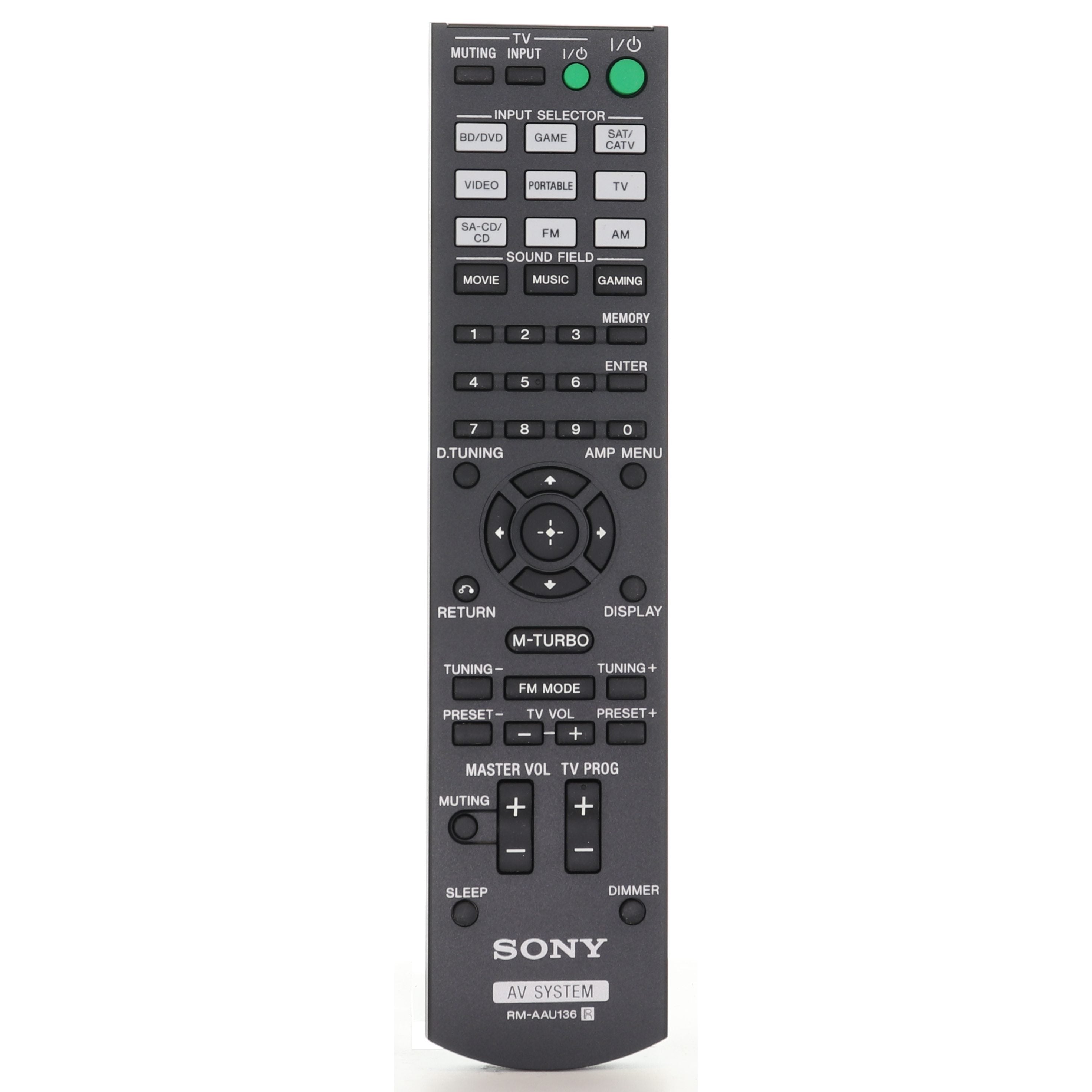 Control remoto para receptor AV Sony RMAAU136 para sistema de cine en casa - 149017211