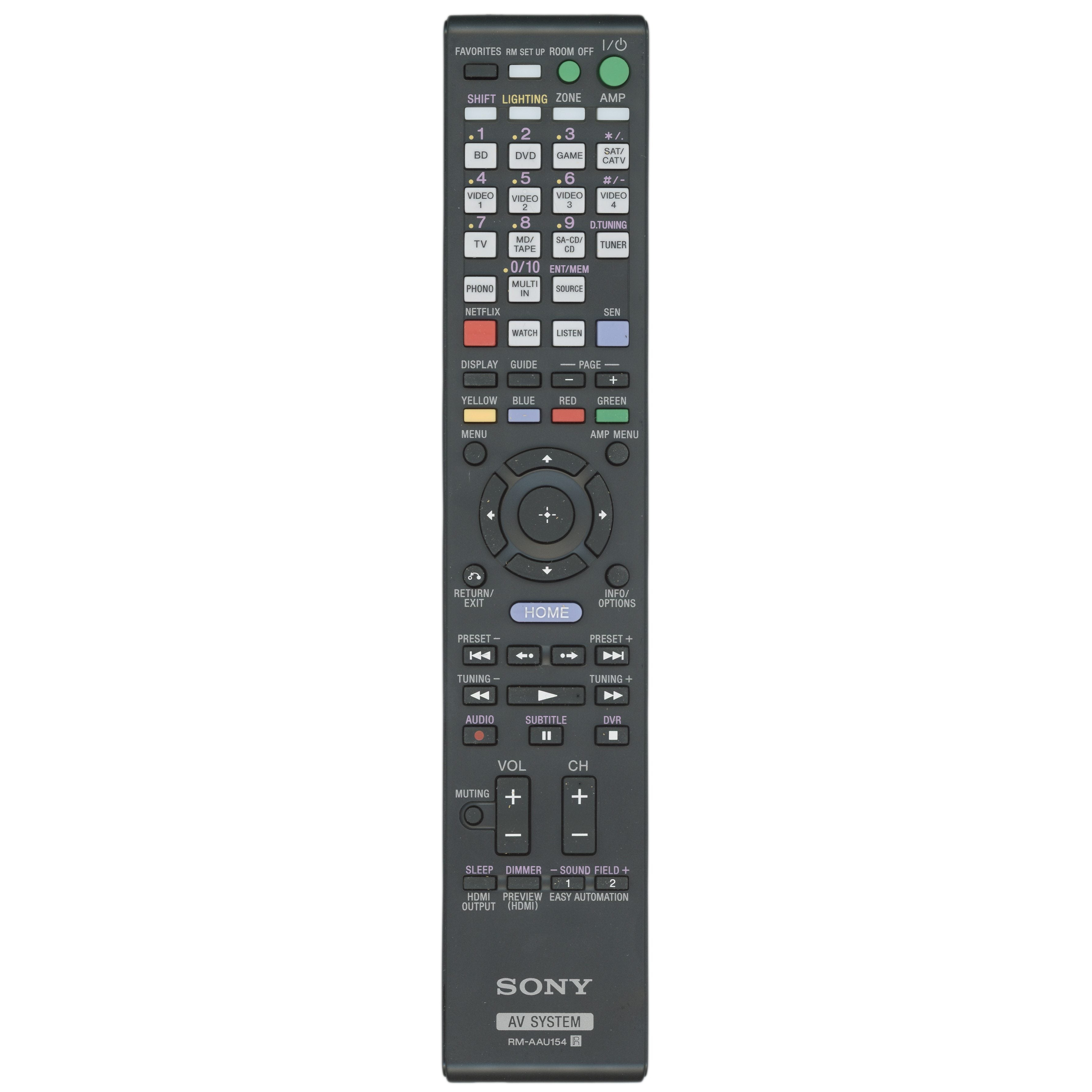 Sony RM-AAU154 Receiver Remote Control - RMAAU154