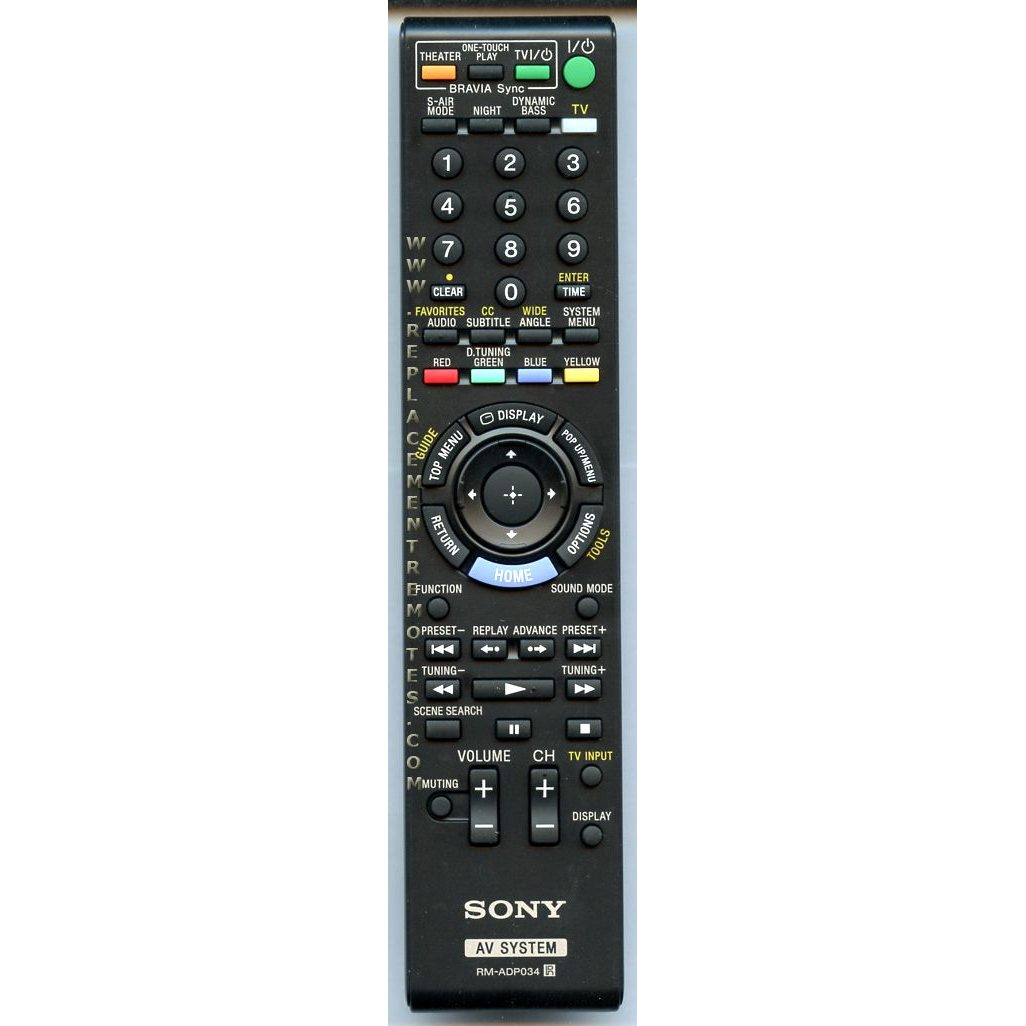 Sony RM-ADP034 Receiver Remote Control - RMADP034
