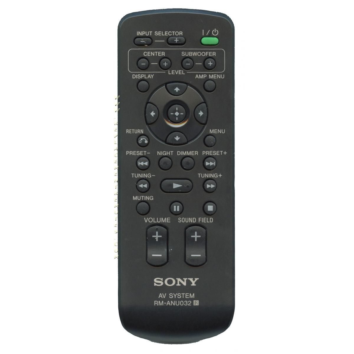 Sony RM-ANU032 Receiver Remote Control - RMANU032