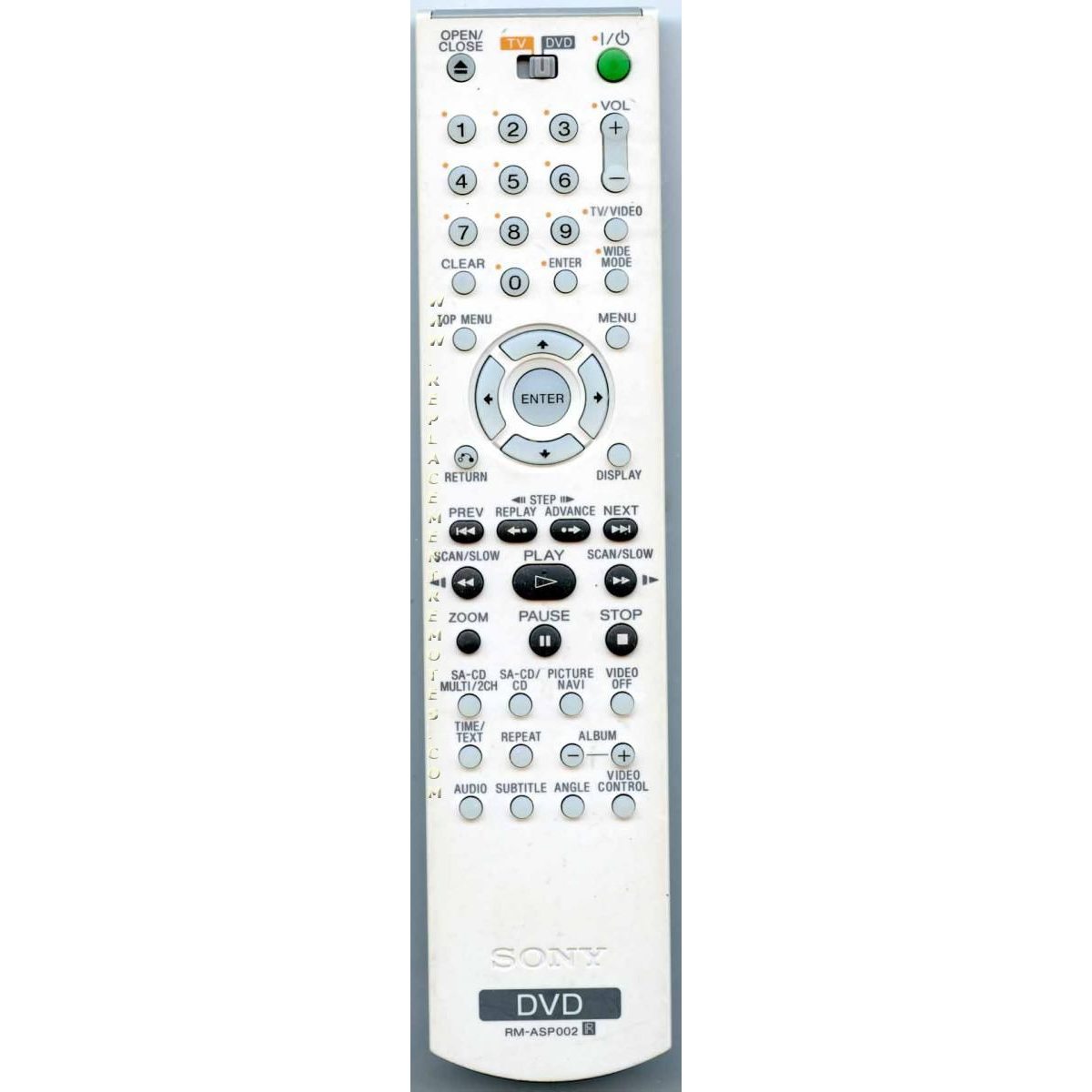 Sony RM-ASP002 DVD Remote Control - RMASP002