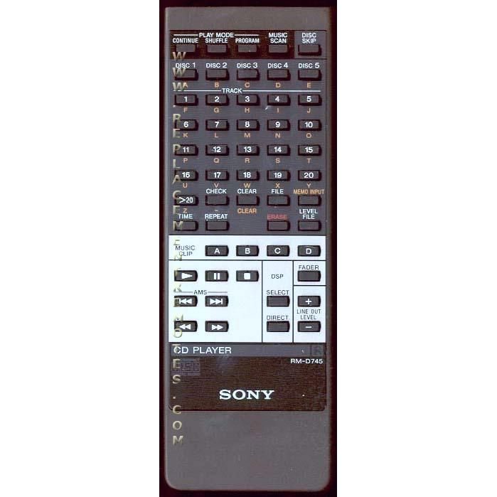 Sony RM-D745 CD Remote Control - RMD745