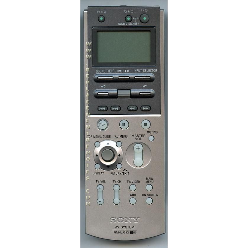 Sony RM-LJ312 Receiver Remote Control - RMLJ312