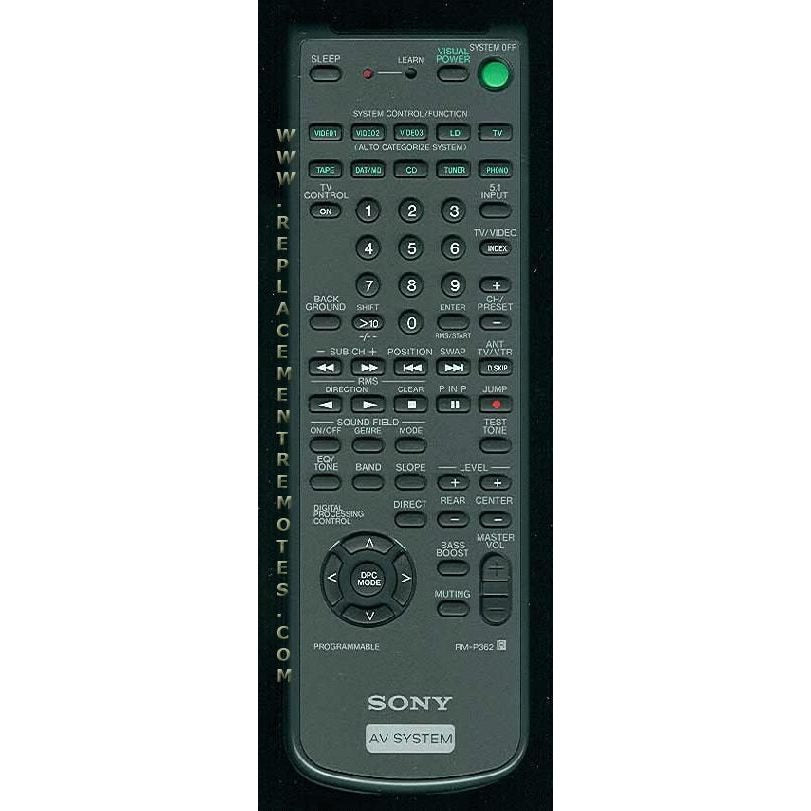Télécommande du récepteur Sony RMP362