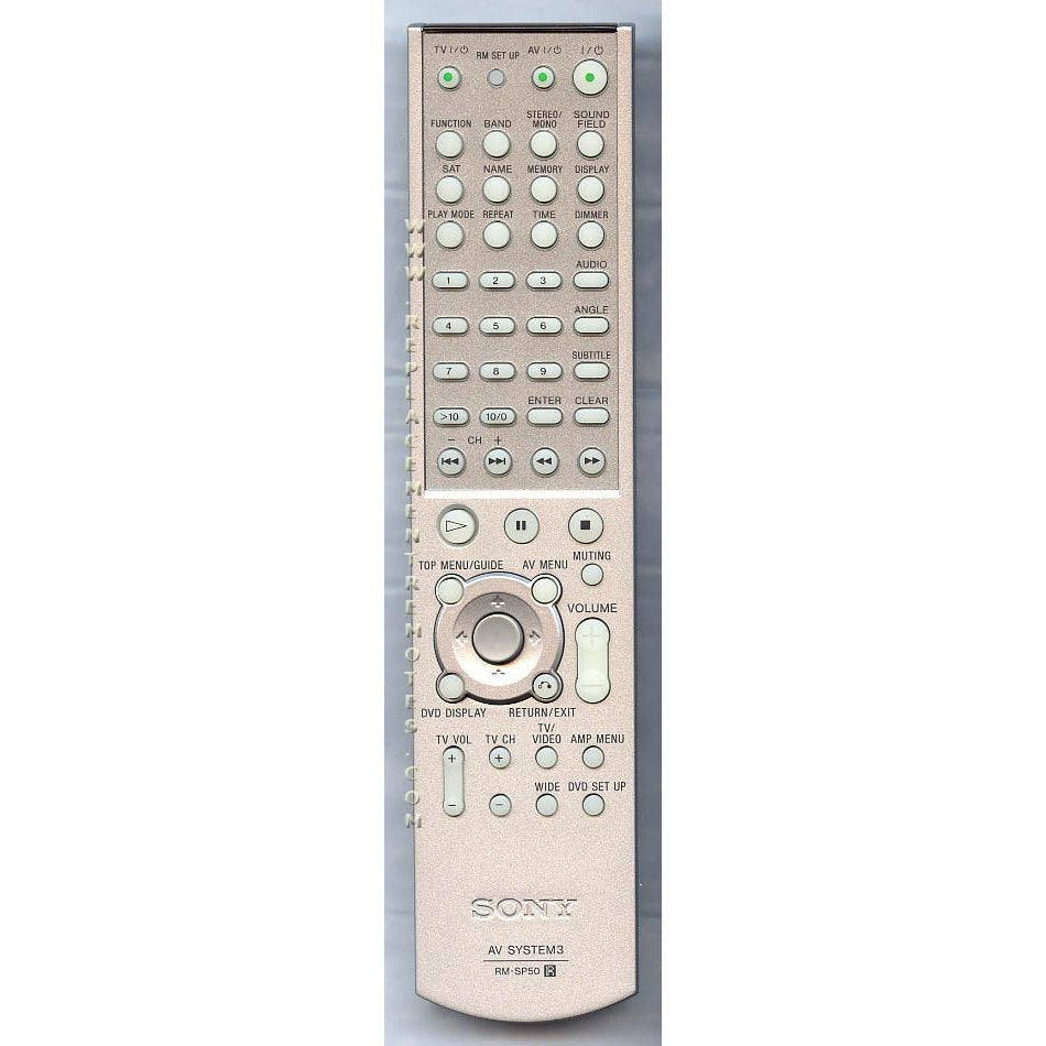 Télécommande du récepteur Sony RMSP50