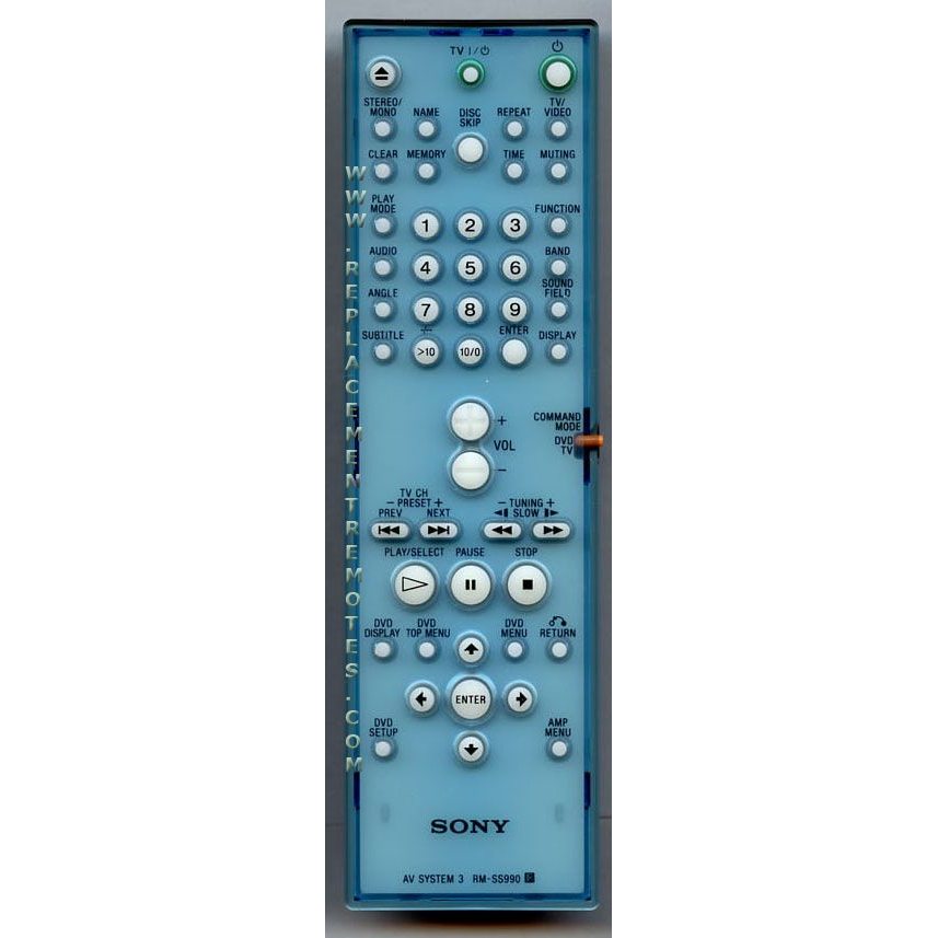 Sony RM-SS990 Receiver Remote Control - RMSS990