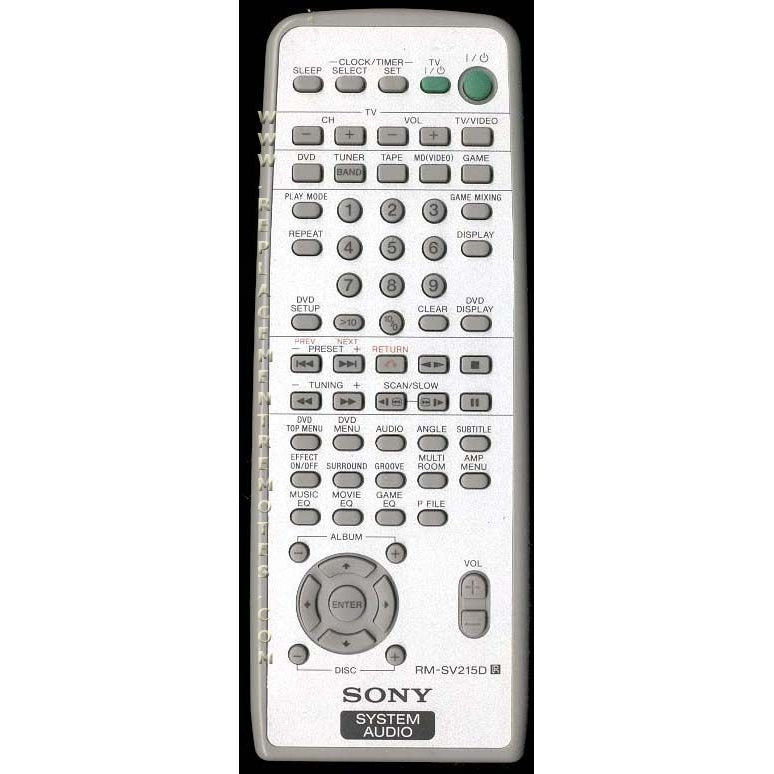 Sony RMSV215D Audio Remote Control