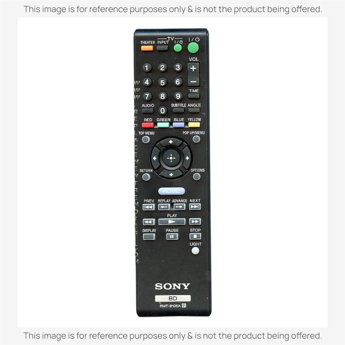 Substitute for Sony RMT-B105A Blu-ray Disc Remote Control 1-487-286-11 [RRB126A]