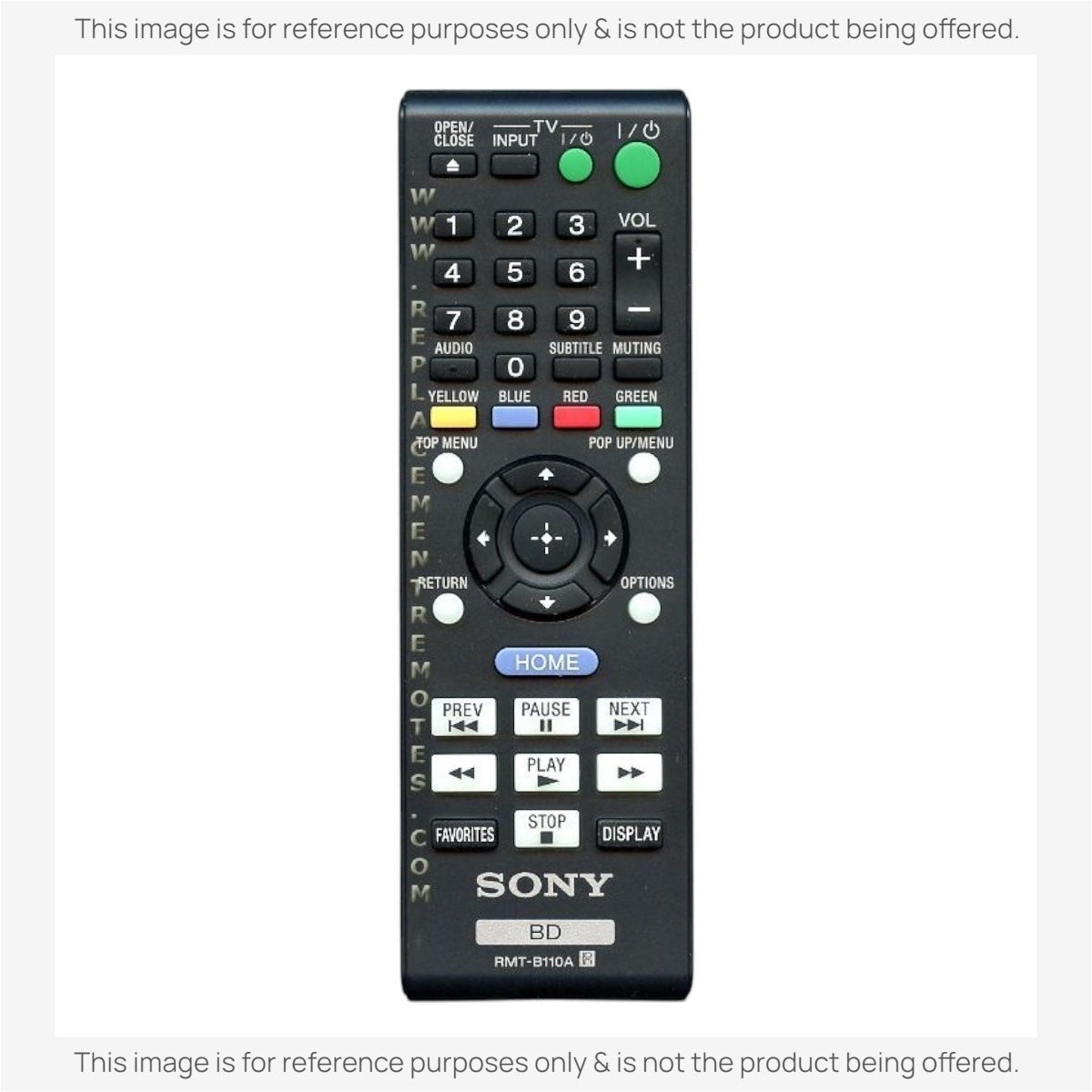 Télécommande de lecteur de disque Blu-ray Sony RMT-B110A - 1-489-402-11