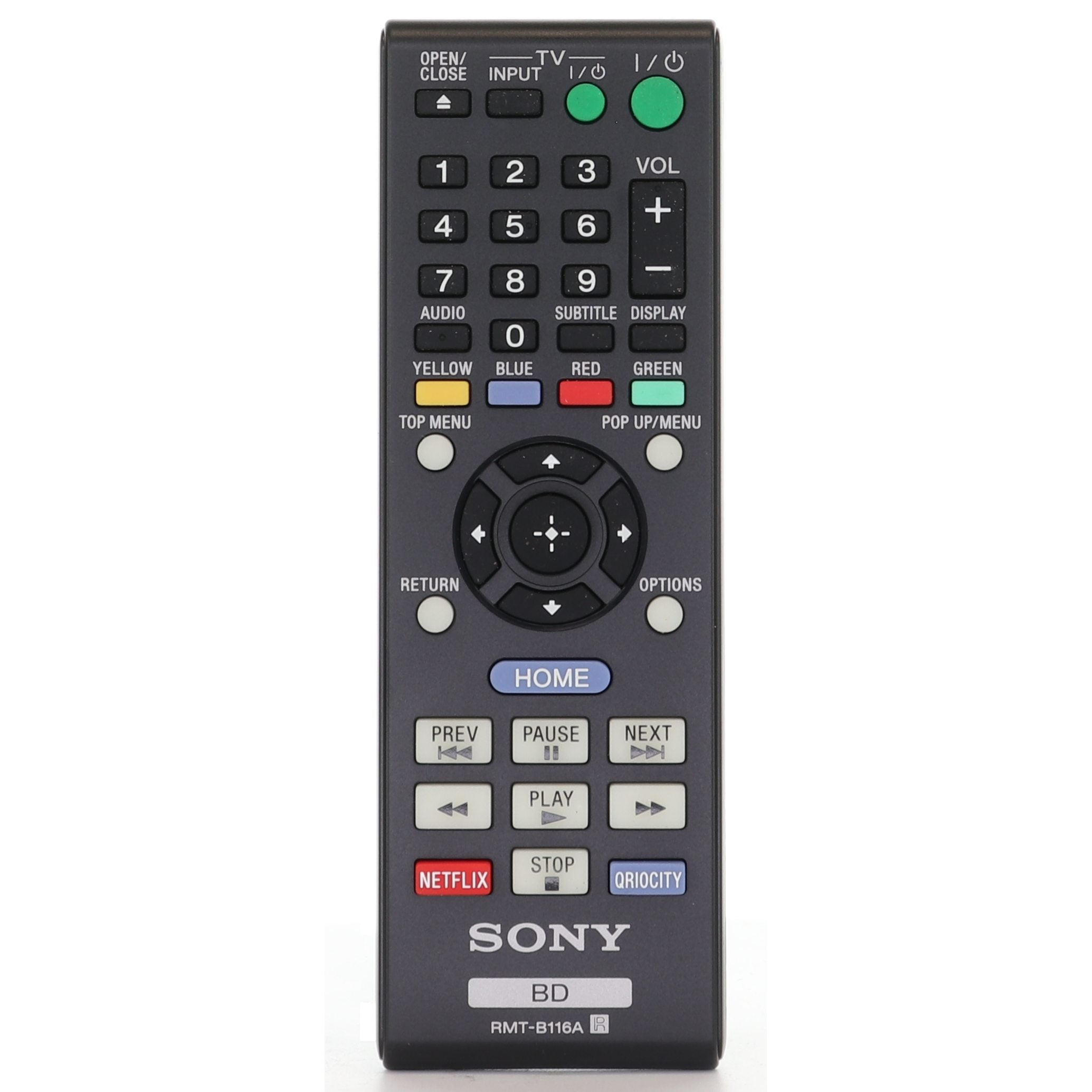 Sony RMT-B116A Blu-ray Disc Remote Control - A-1845-317-A