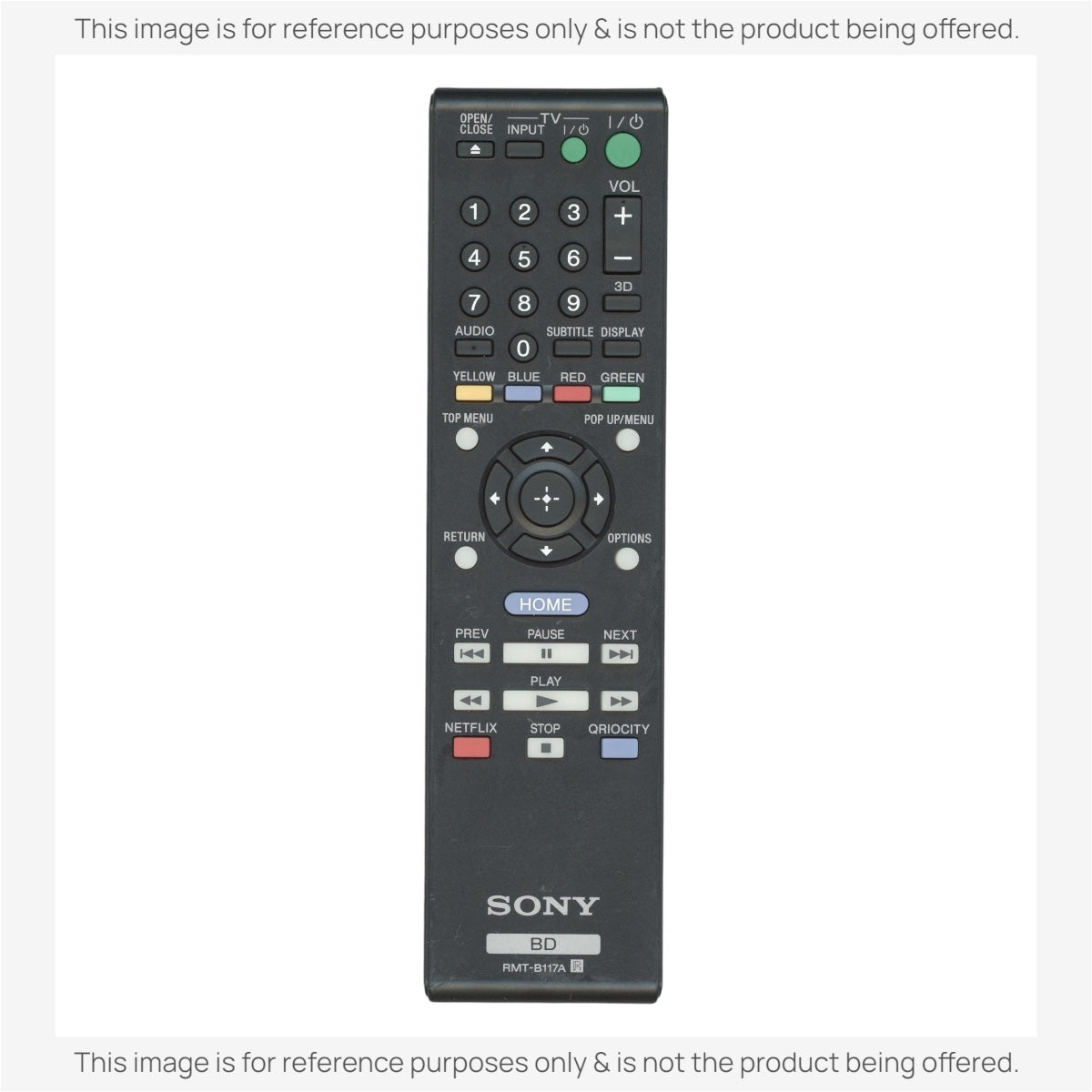 Control remoto de discos Blu-ray Sony RMT-B117A - A-1845-318-A