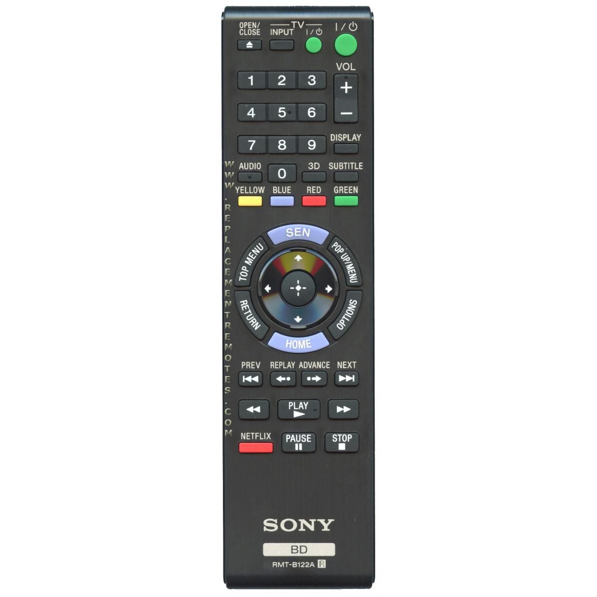Sony RMT-B122A Blu-ray Disc Remote Control - 1-489-969-12