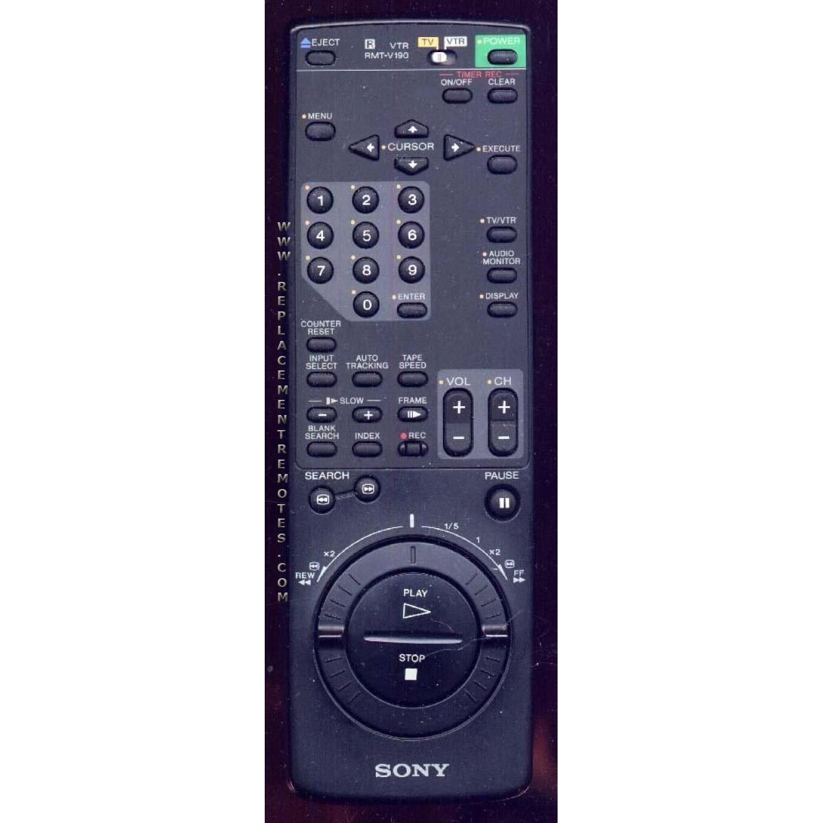 Sony RMT-V190A VCR Remote Control - 141848111 - RMTV190A