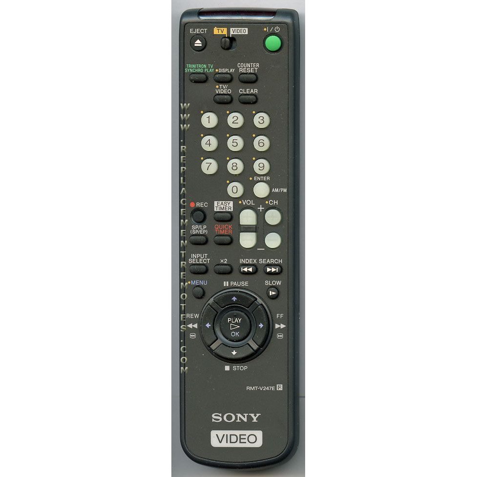 Control remoto para videograbadora Sony RMTV247E