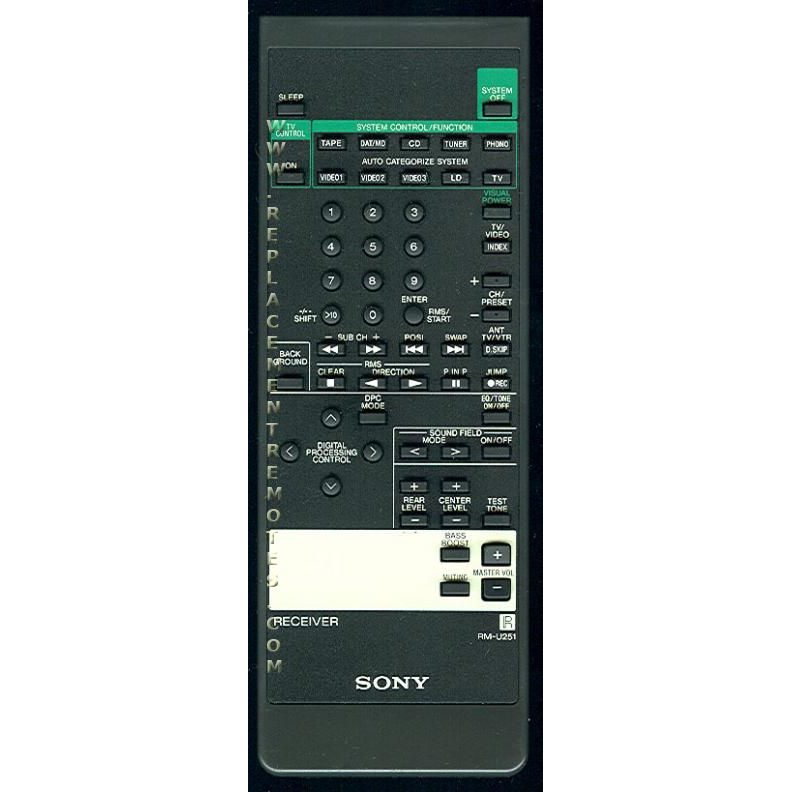 Sony RM-U251 Receiver Remote Control - RMU251
