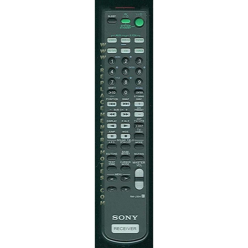 Sony RM-U304 Receiver Remote Control - RMU304