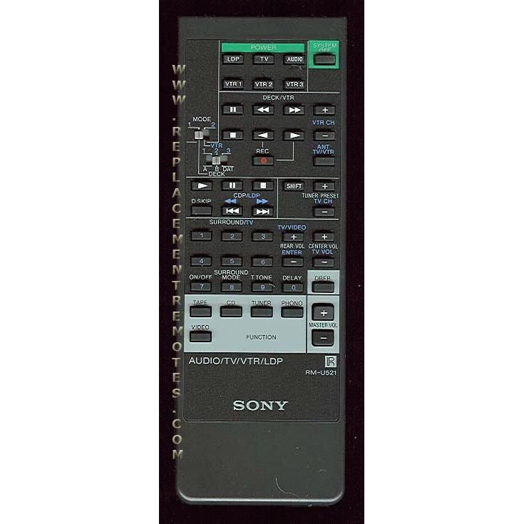 Sony RM-U521 Receiver Remote Control - RMU521