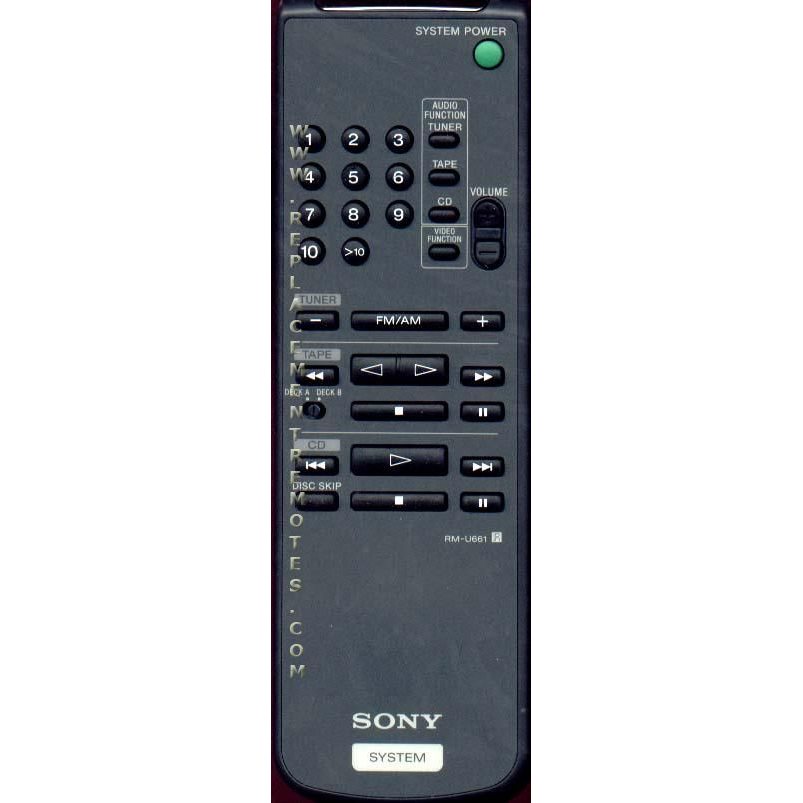 Sony RM-U661 Receiver Remote Control - RMU661