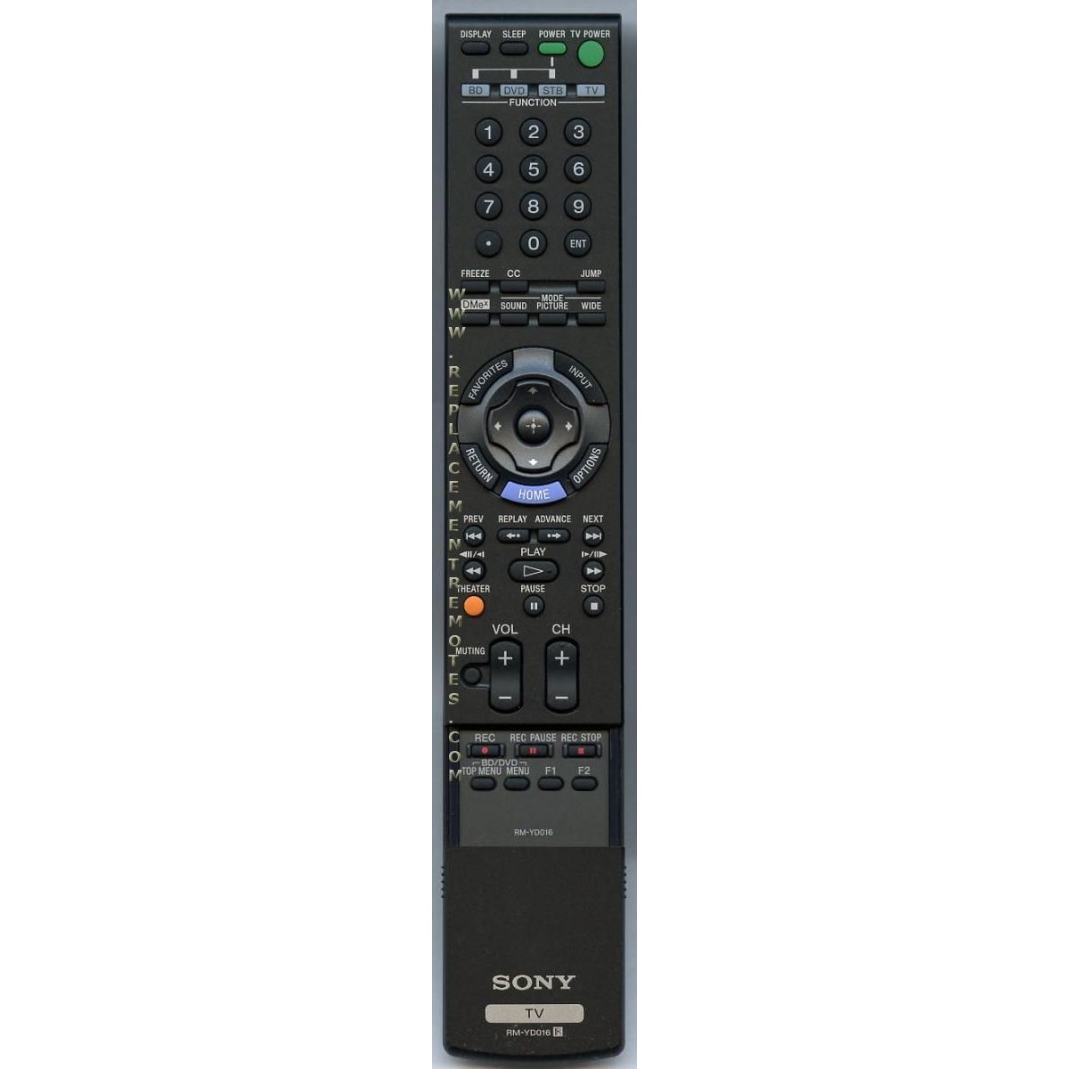 Sony RM-YD016 TV Remote Control - RMYD016