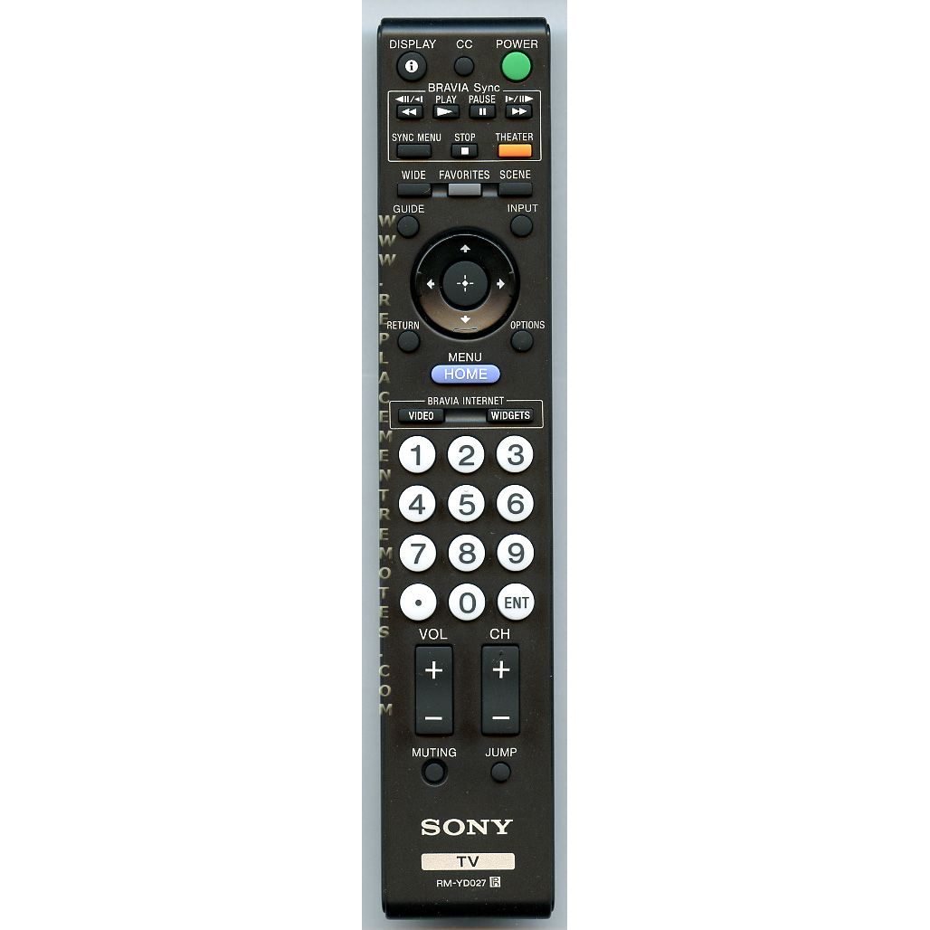 Sony RM-YD027 TV Remote Control - RMYD027