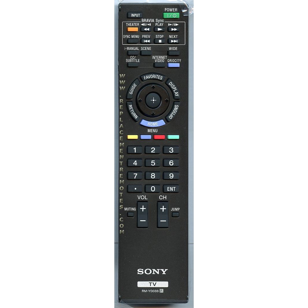 Sony RM-YD033 TV Remote Control - RMYD033