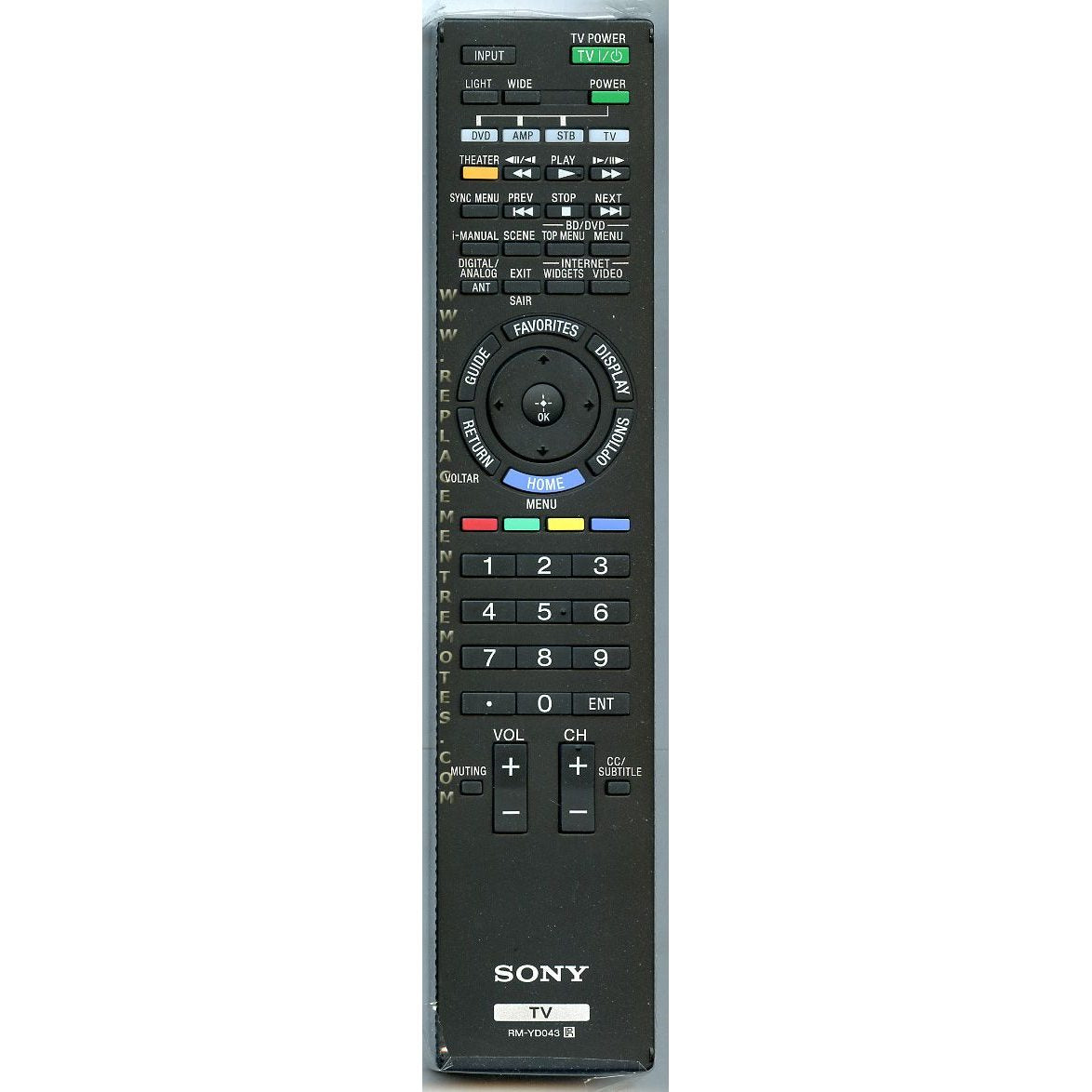 Sony RM-YD043 TV Remote Control - RMYD043