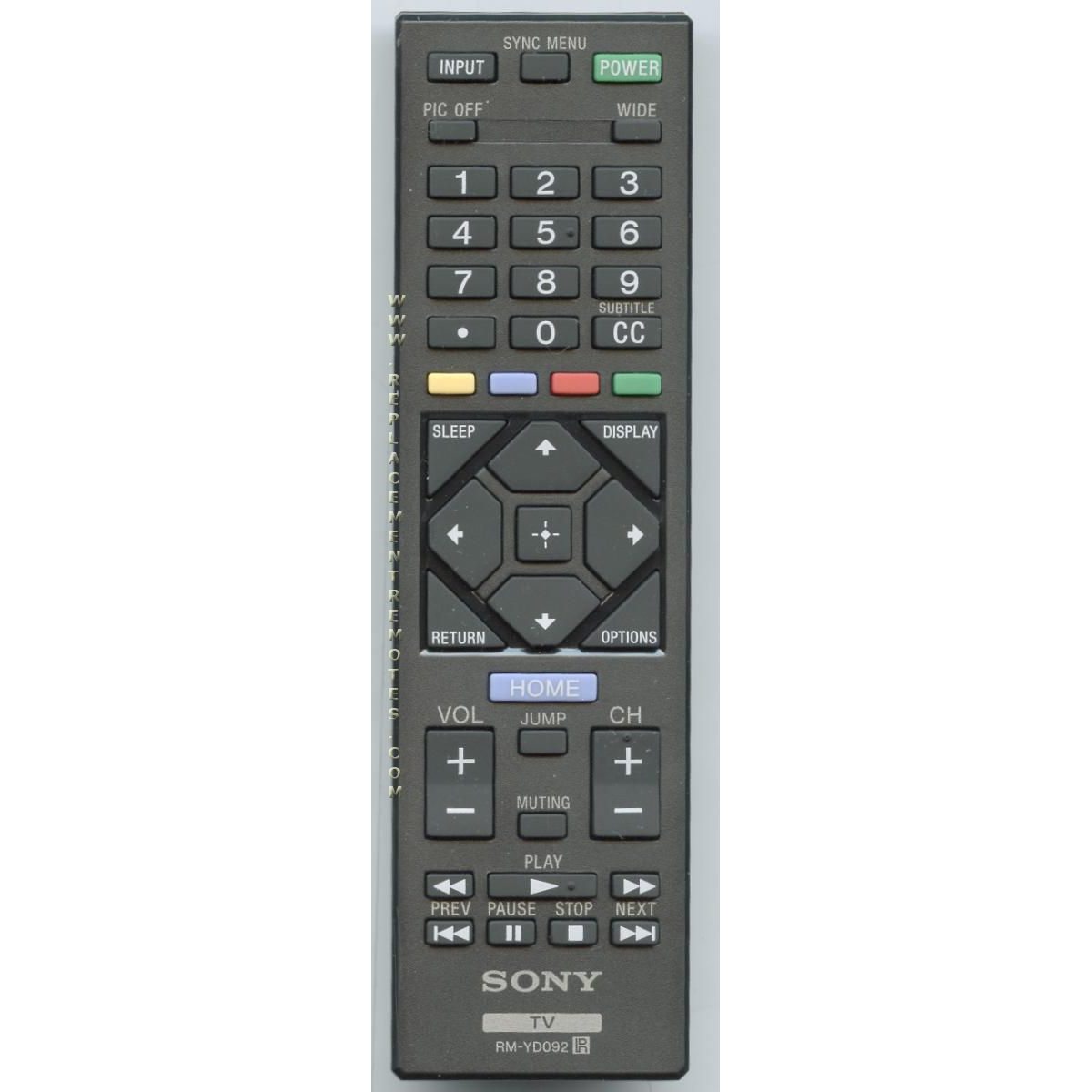 Sony RM-YD092 TV Remote Control - RMYD092