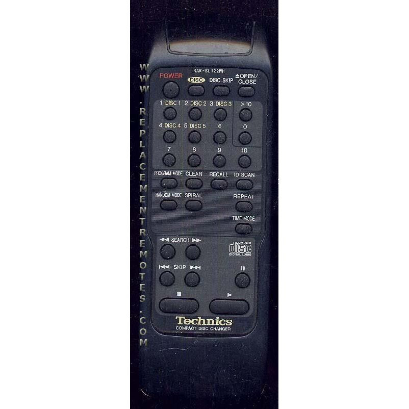 Technics RAKSL122WH CD Remote Control