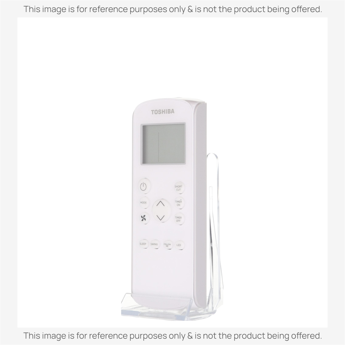 Anderic white replacement remote control for Toshiba air conditioners with backlit LCD screen in a clear stand