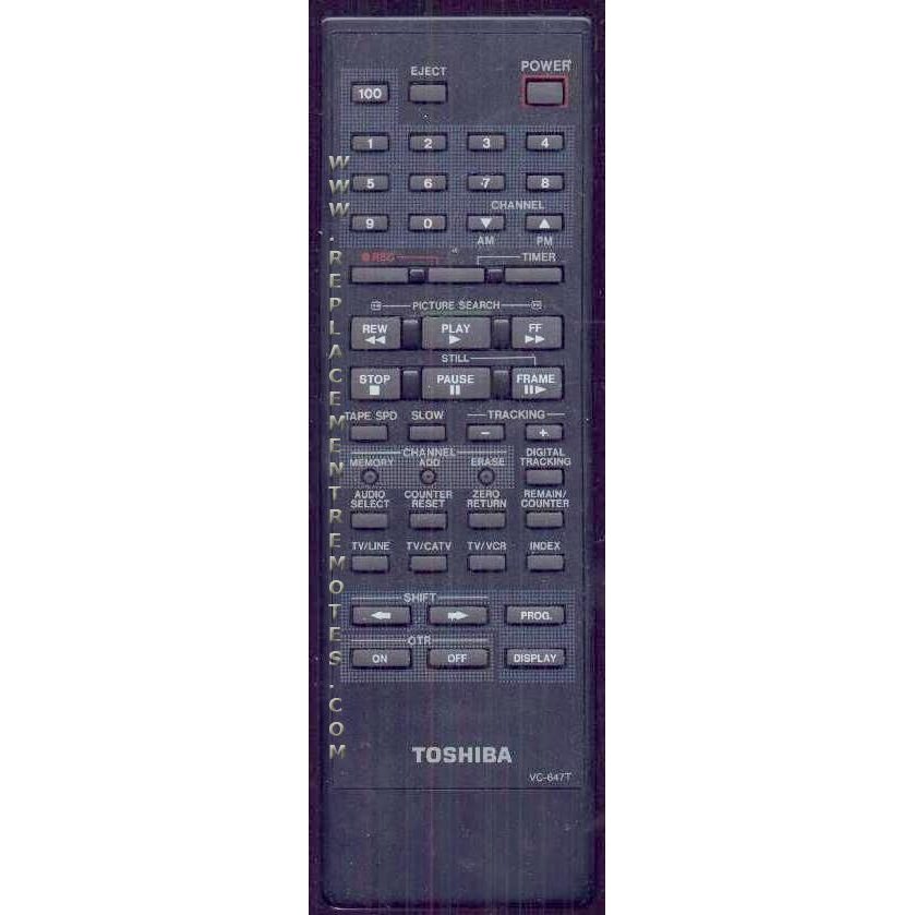Toshiba VC647T Consumer Electronics Remote Control