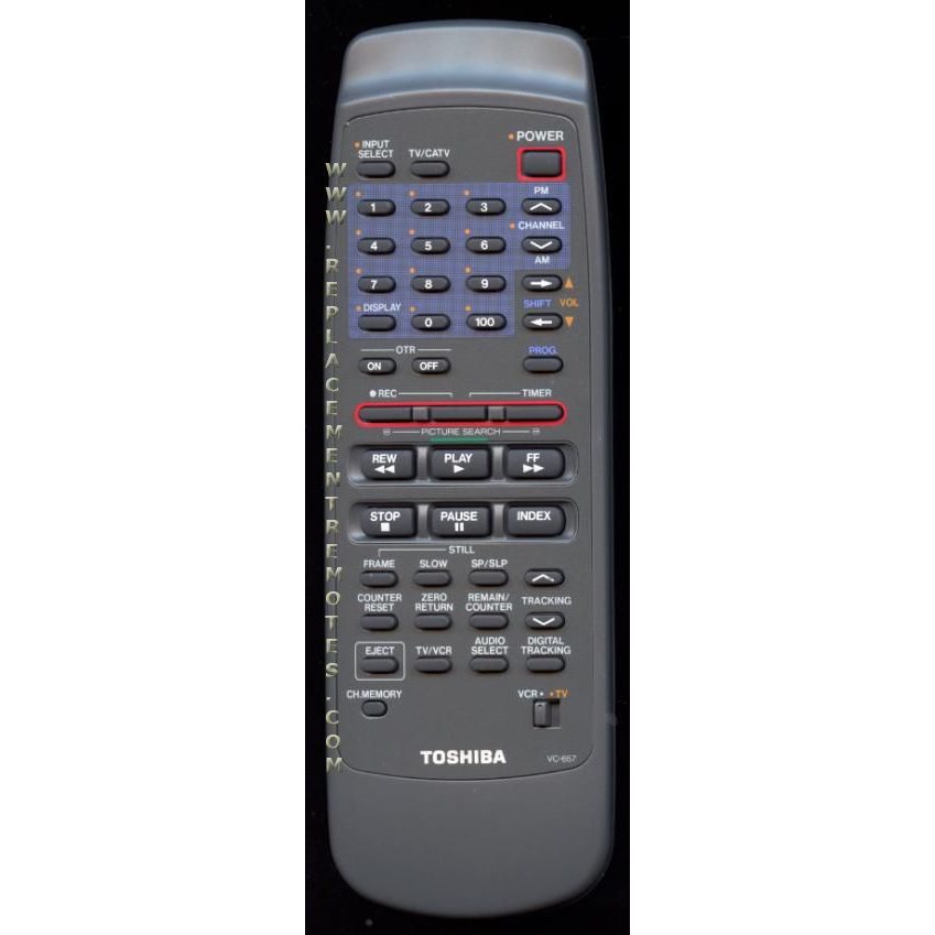 Toshiba VC657 VCR Remote Control