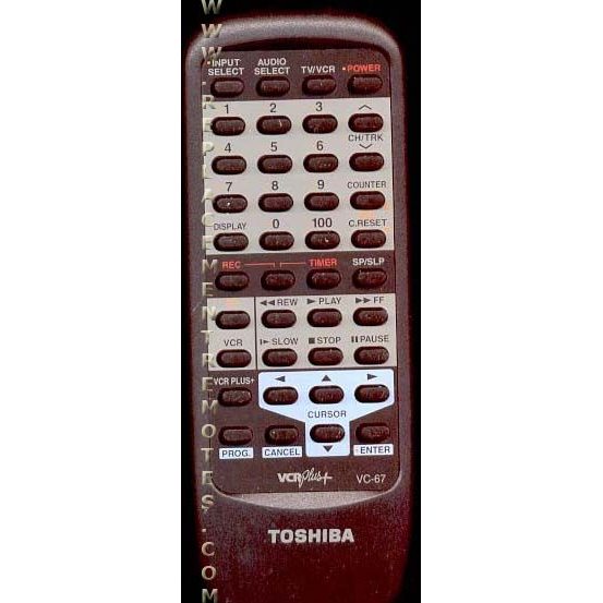 Toshiba VC67 Consumer Electronics Remote Control