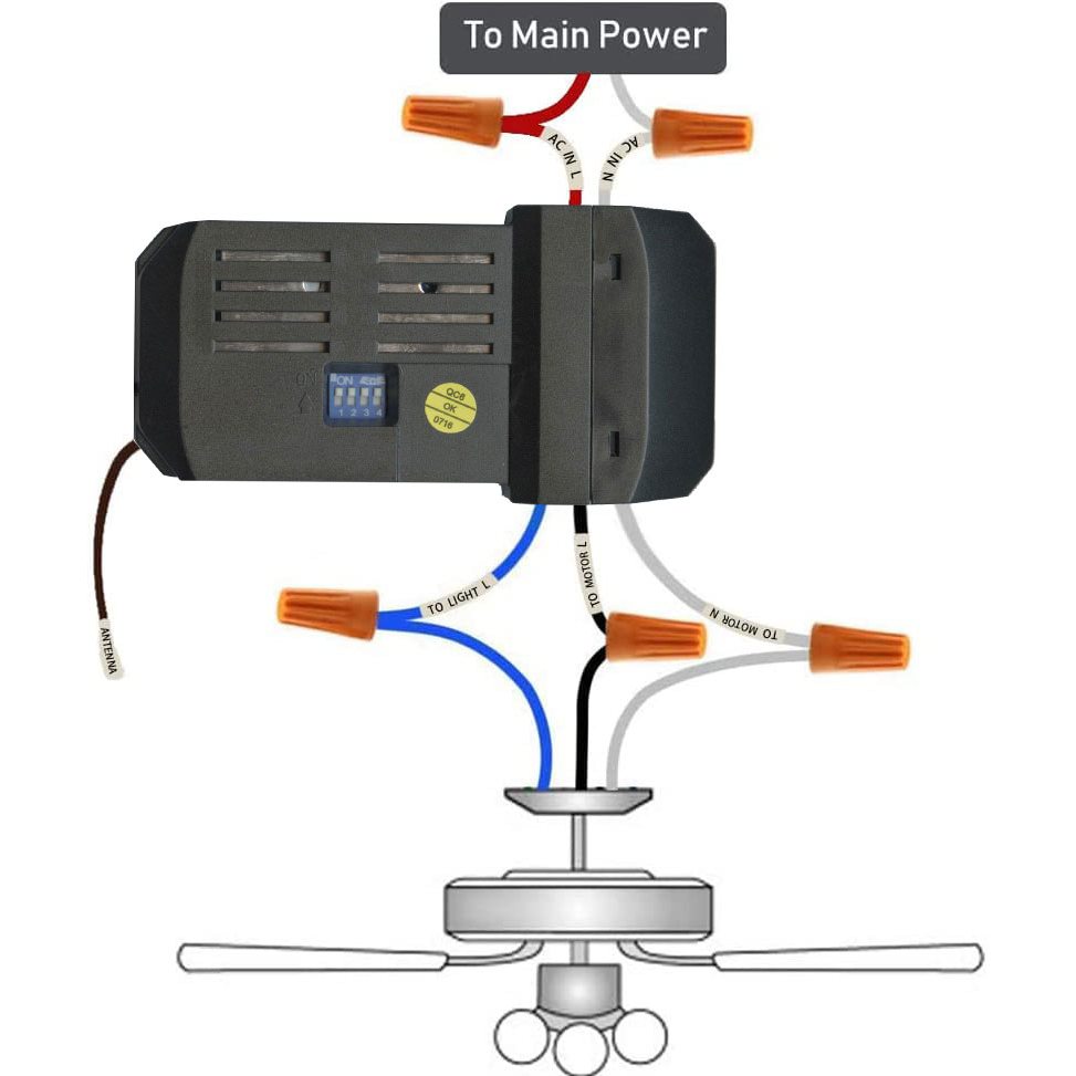 Anderic UC7067FCRX Thermostatic Ceiling Fan Receiver for Hampton Bay - UC7067FCRX