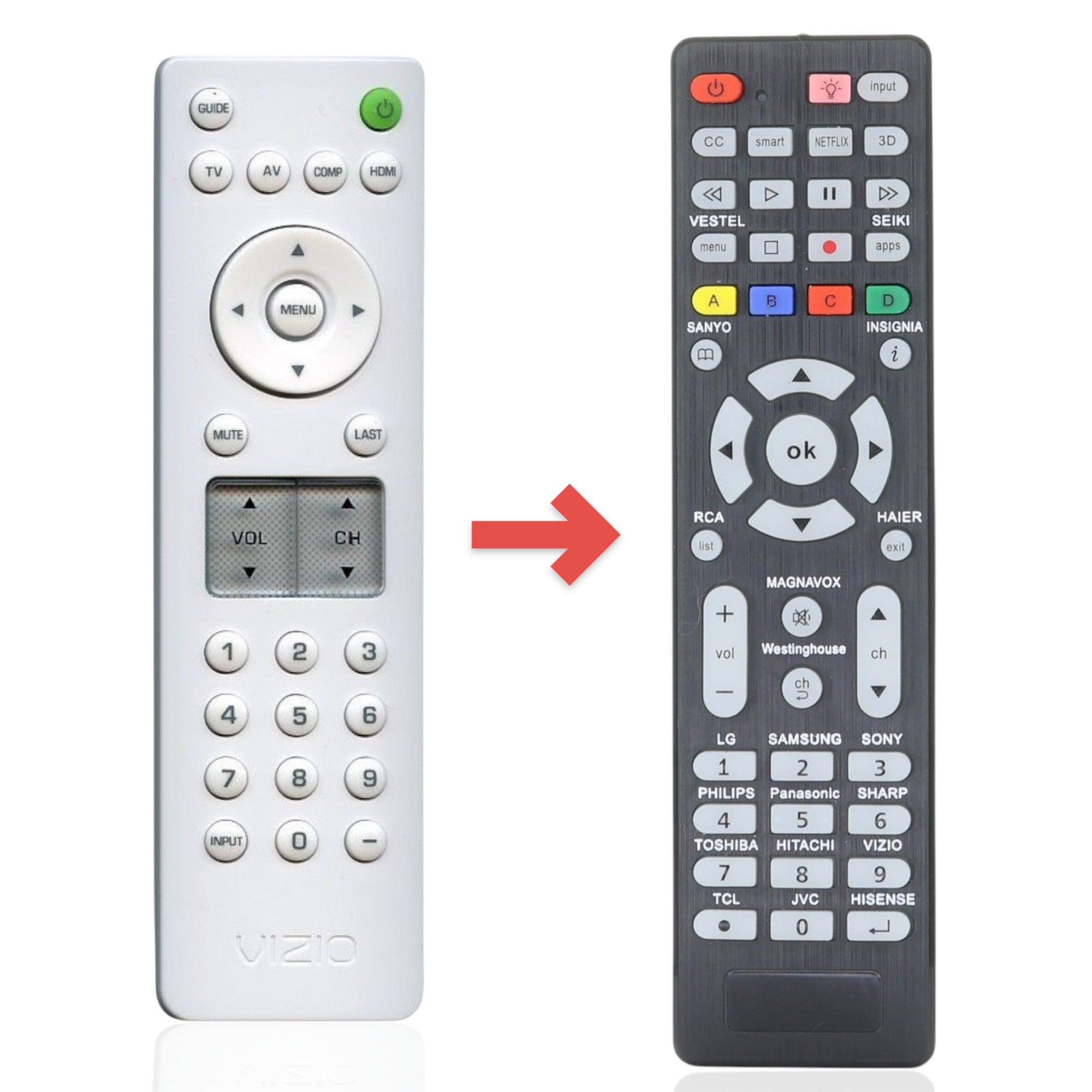 Control remoto para TV Vizio VR2/GreenWhite