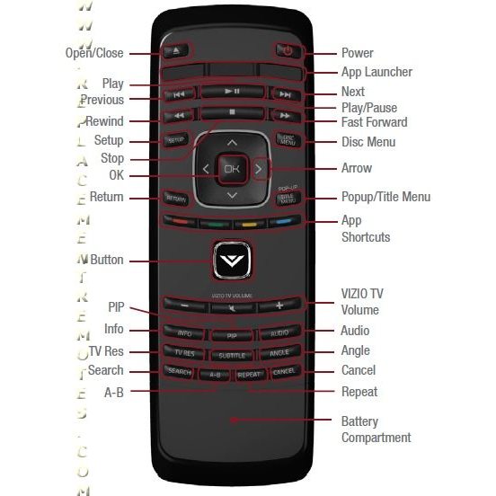Vizio XRD1BR Blu-ray Remote Control
