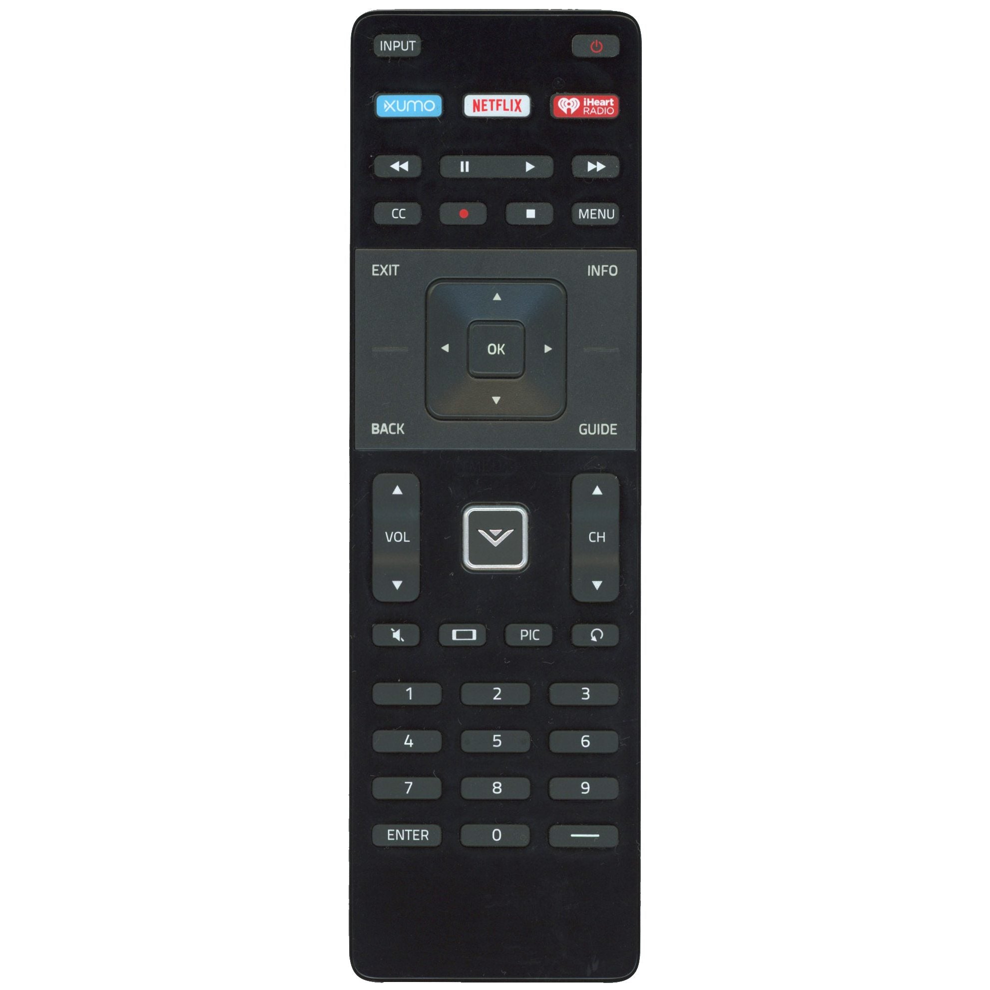 Control remoto para TV Vizio XRT122 - XUMO, NETFLIX y IHEART RADIO - 790.02211.0002