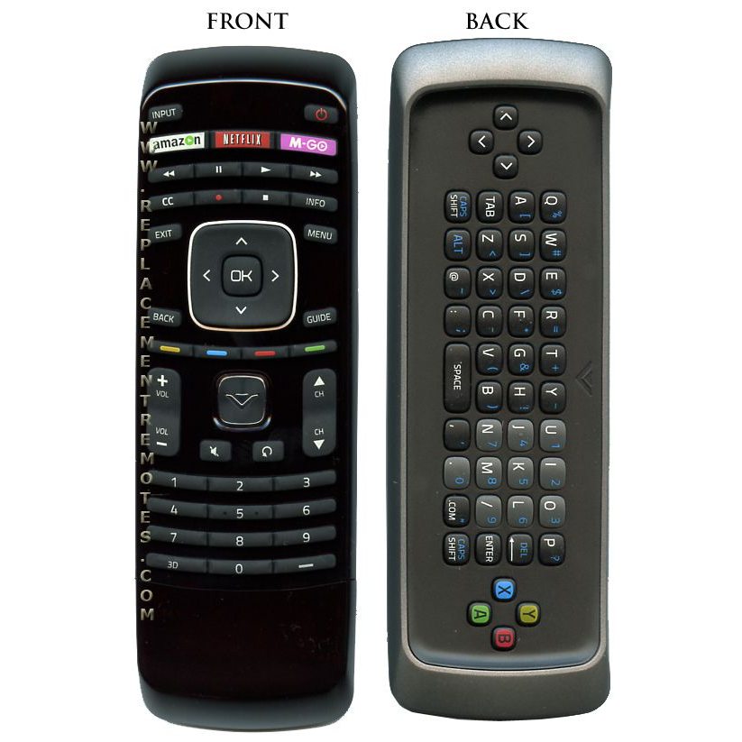 Vizio XRT303 Qwerty Keyboard TV Remote Control - Amazon, Netflix, MGo