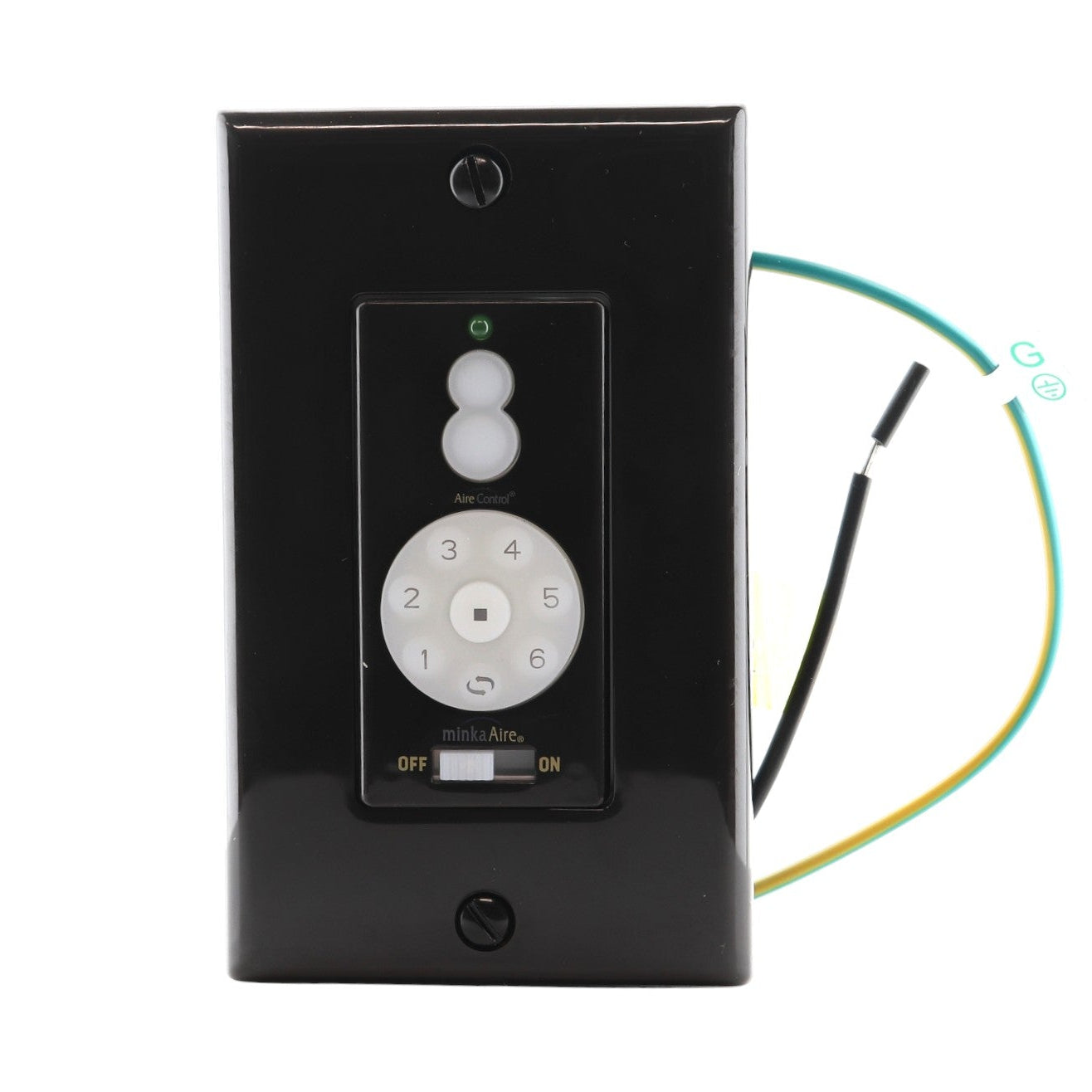 Minka Aire WC500 Mando a distancia de pared con cable para ventilador de techo | 6 velocidades | Encendido/Apagado | Encendido/Apagado de luz y atenuación - WC500