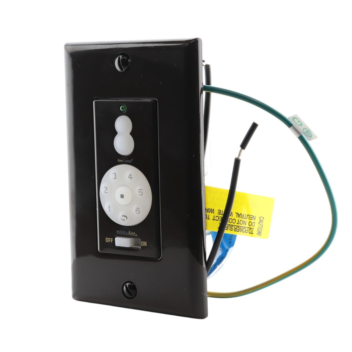 Minka Aire WC500 Mando a distancia de pared con cable para ventilador de techo | 6 velocidades | Encendido/Apagado | Encendido/Apagado de luz y atenuación - WC500